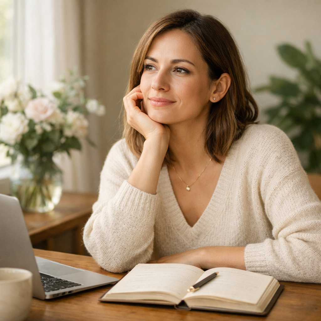 Woman feeling calm and informed about her natural fertility journey